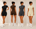 Zipper Short Jumpsuit
